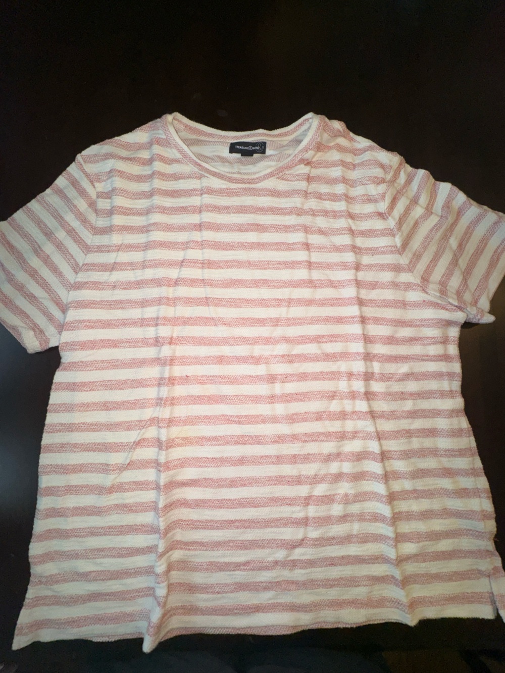 Treasure & Bond Striped Red and White Short Sleeve Shirt
